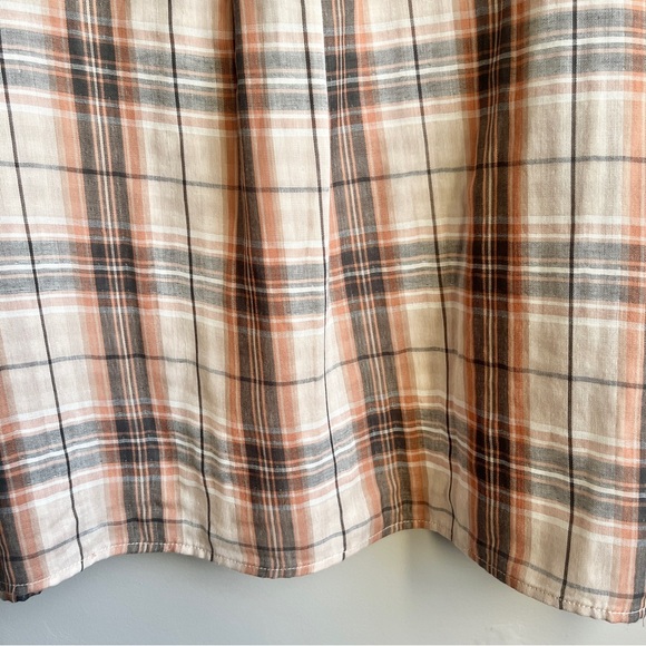 Grace‎ Karma Top Women's Medium New NWT Plaid Neutral Cotton Gauze Scandi Earthy - Picture 11 of 12